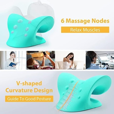 0535 Neck Relaxer Cervical Pillow For Neck Shoulder Pain Chiropractic Acupressure Manual Massage Medical Grade Material Recommended By Orthopaedics
