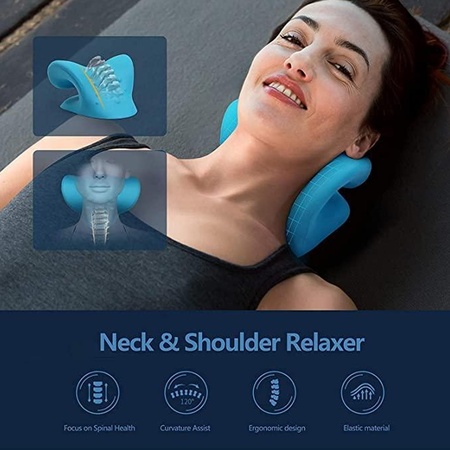 0535 Neck Relaxer Cervical Pillow For Neck Shoulder Pain Chiropractic Acupressure Manual Massage Medical Grade Material Recommended By Orthopaedics