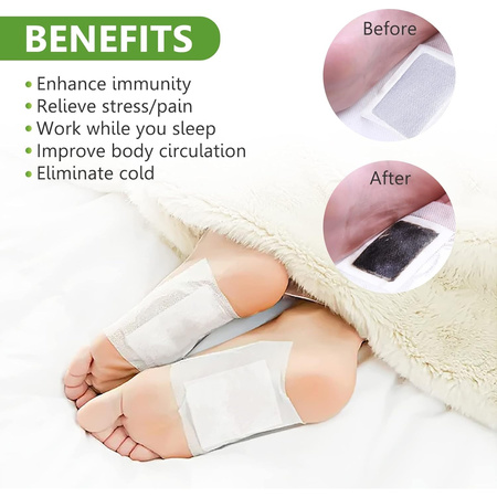 644 Kinoki Cleansing Detox Foot Pads Ginger Salt Foot Patch -10pcs (Free Size White)