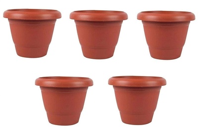 0822 Garden Heavy Plastic Planter Potgamla (Brown Pack Of 1)