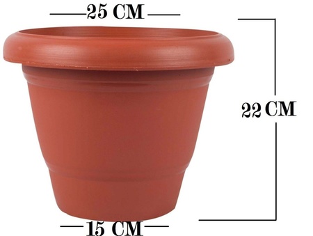 0822 Garden Heavy Plastic Planter Potgamla (Brown Pack Of 1)