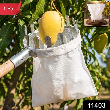 Manual Fruit Picker Tool With Cotton Bag For Mango Apple And Garden Harvesting