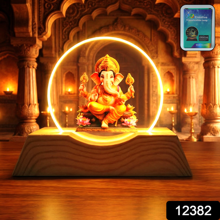 Premium 3d Lord Ganesha Acrylic Led Night Lamp (1 Pc)