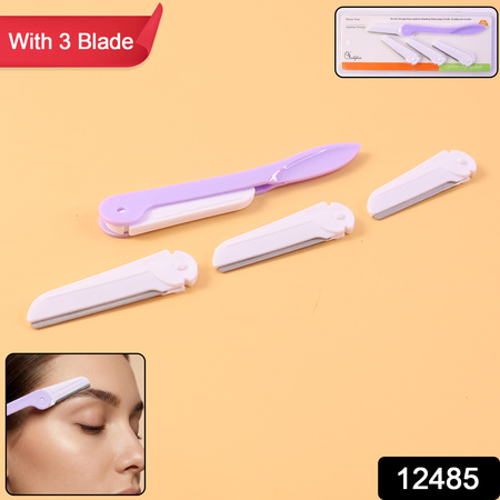 Eyebrow Facial Hair Razor With 3 Replaceable Blades