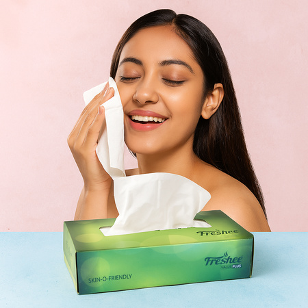 Freshee Premium Skin-friendly Facial Tissues 100 Pc Box (18 X 20 Cm)