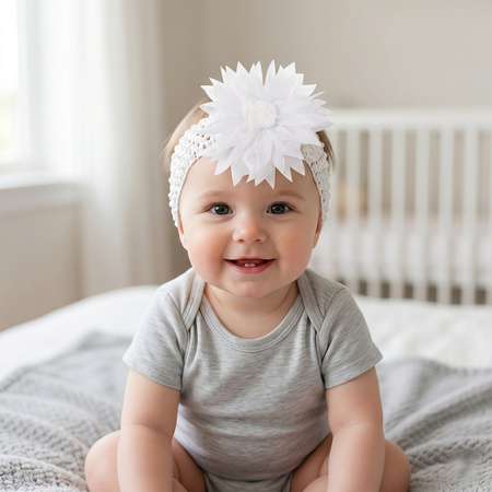 Cute Soft Elastic Floral Baby Headband Stylish Stretchable Hair Band (1 Pc)
