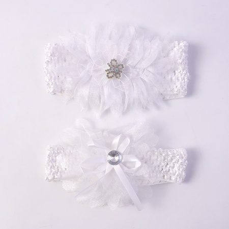 Soft Elastic Baby Hair Headband With Floral Lace Design (1 Pc Mix Design)