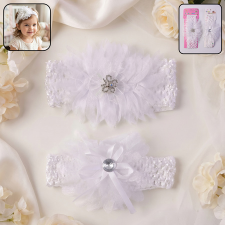 Soft Elastic Baby Hair Headband With Floral Lace Design (1 Pc Mix Design)