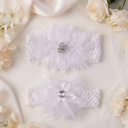 Soft Elastic Baby Hair Headband With Floral Lace Design (1 Pc Mix Design)