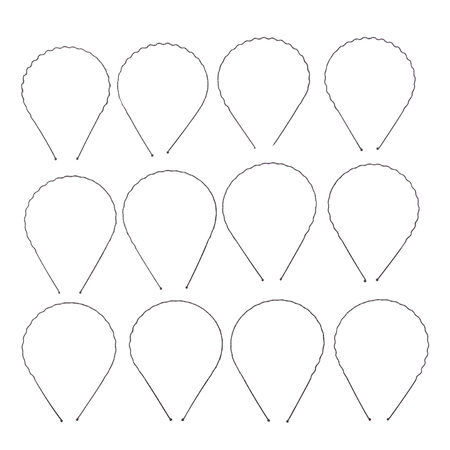 Premium Metal Wave Hair Bands For Men Women (12 Pc)