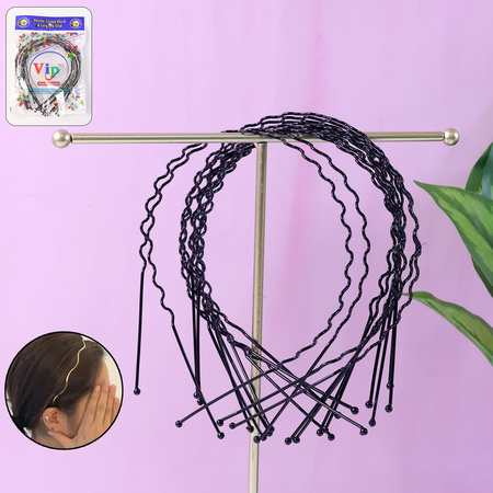 Premium Metal Wave Hair Bands For Men Women (12 Pc)