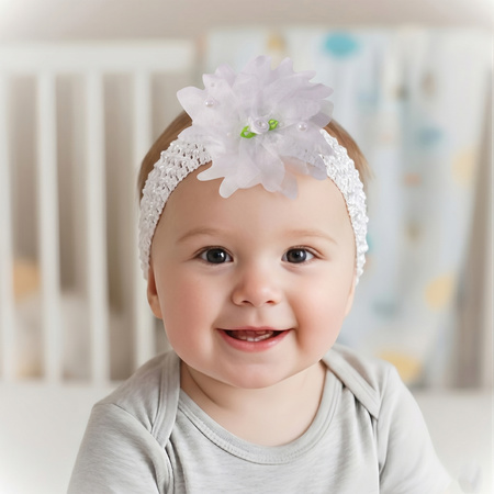 Cute Soft Elastic Floral Baby Headband Stylish Stretchable Hair Band (1 Pc)