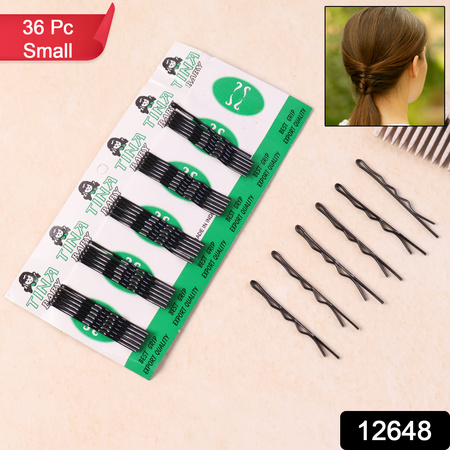 Small Black Hair Bobby Pins (36 Pc)