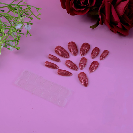 Glitter Press-on False Nails - (1 Set Mix Color Design)