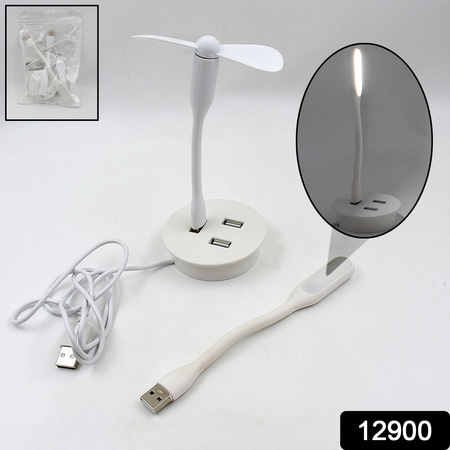 Portable Mini Usb Fan Usb Ligh Usb 3 Hub Port Combo