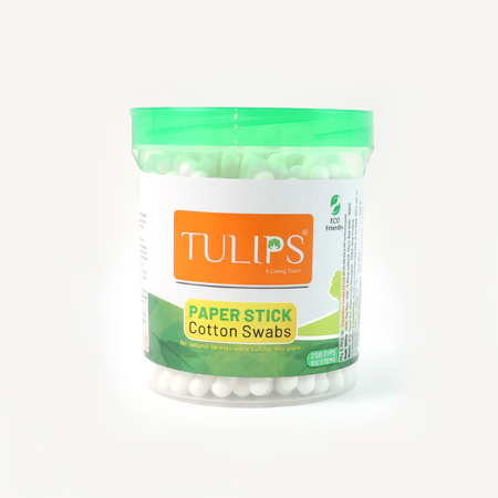 Tulips Paper-stick Cotton Swabs - (100 Pc Set)
