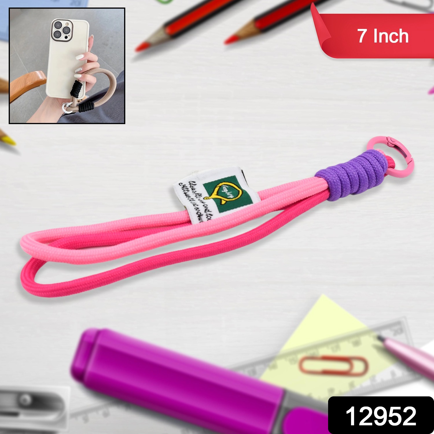 Multipurpose Hand Wrist Strap Lanyardwith Cellphone Phone Strap (1 Pc 7 Inch Multicolor)
