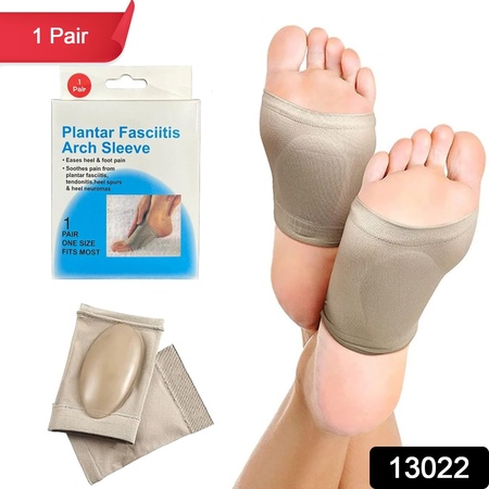 13022 Foot Arch Support For Men Women Medial Arch Support For Flat Feet Correction Sleeve With Cushion Plantar Fasciitis Leg Foot Pain Relief Product Foot Care For Orthopedic Shoes Slippers (1 Pair)