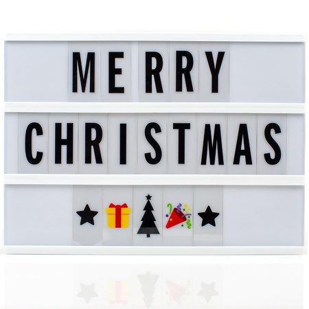Black Mini A6 Magnetic Cinematic Light Box With 82 Characters And 10 Emojis (1 Set)