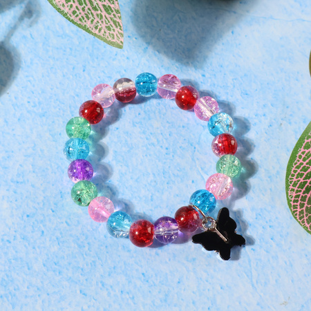 Premium Multicolor Crackle-bead Stretch Bracelet (1 Pc)