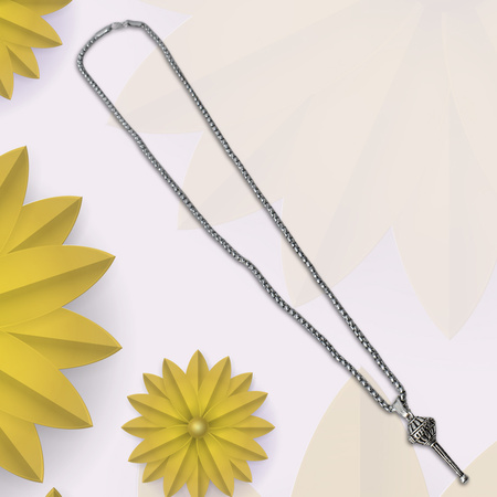 Silver Chain With Gada Pendant Locket (1 Pc)