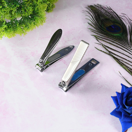Stainless Steel Folding Portable Large Nail Clippers With Nail File (1 Pc)