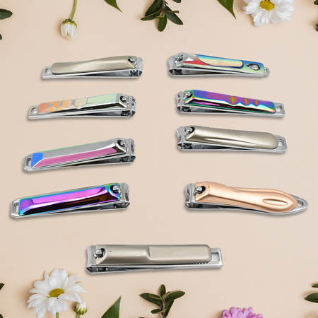 Stainless Steel Folding Portable Large Nail Clippers With Nail File (1 Pc Mix Design)