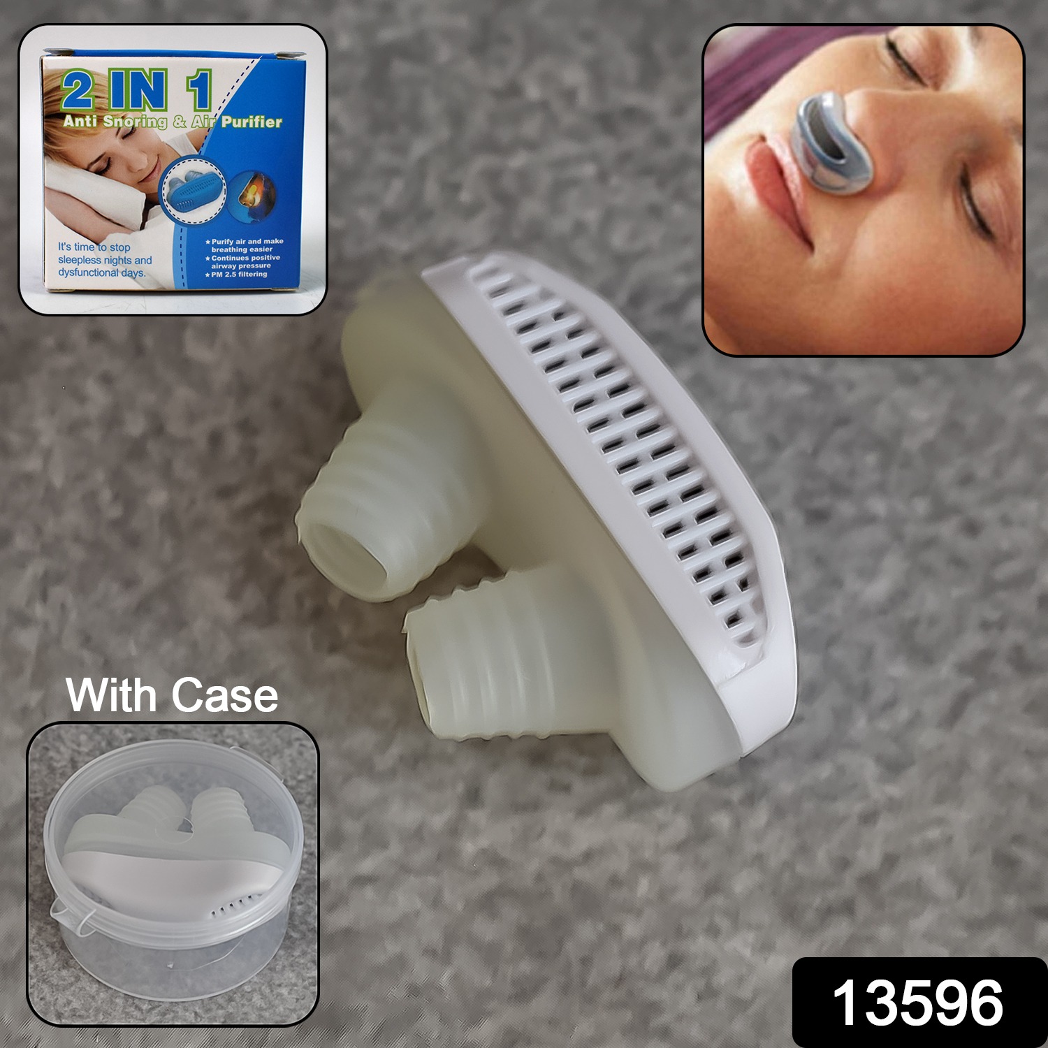 2 In 1 Anti Snoring And Air Purifier Nose Clip Anti Snoring Device (1 Pc With Plastic Case)