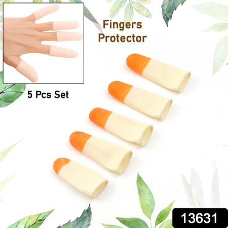 Finger Caps Silicone Finger Protectors Sleeves (Finger Cots 5 Pcs Set)