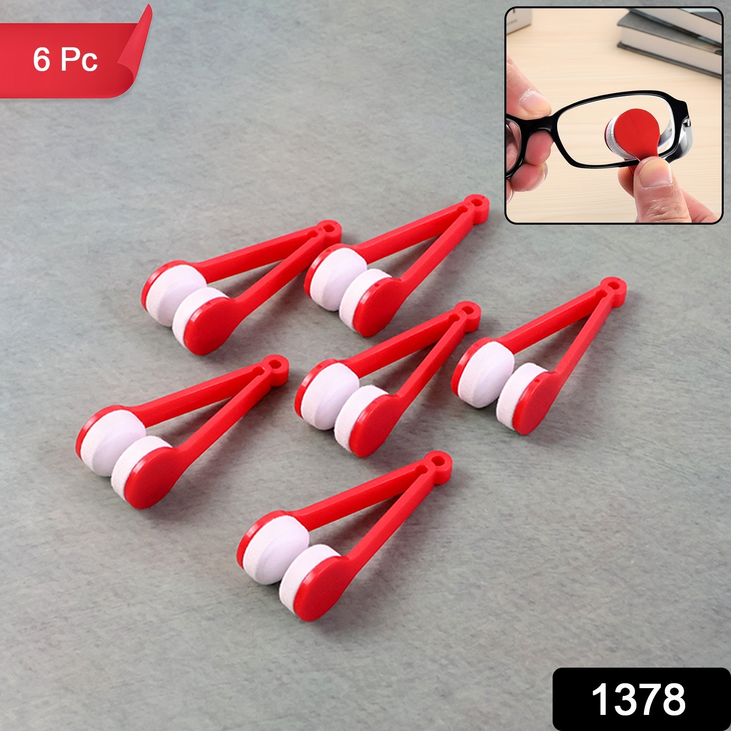 Portable Eyeglass Sunglass Lens Cleaner Tool (6 Pc)