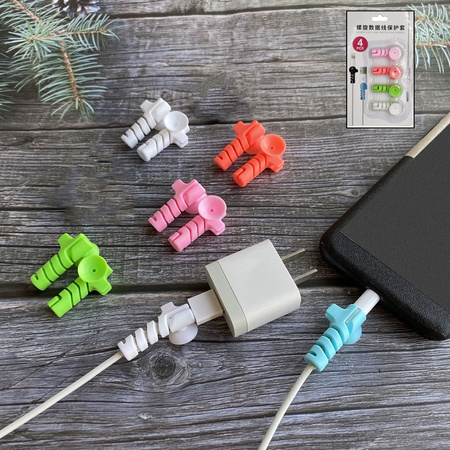 Cable Cord Protector Saver With Suction End (Suction Winder 4 Pcs Set)
