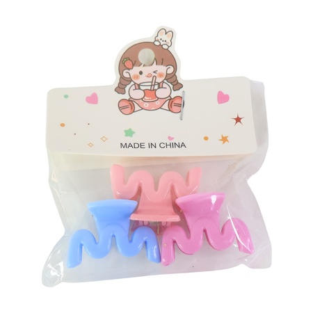 Plastic Small Hair Clips For Girls Kids Hair Accessories (3 Pcs Set Mix Color Design)