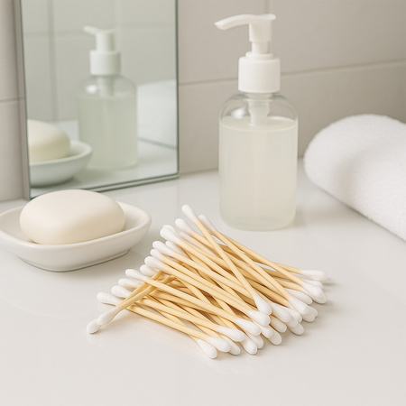 Eco-friendly Wooden Cotton Ear Buds (1 Pkt 100 Pcs Approx)