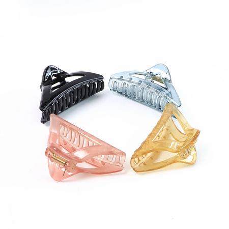 Triangle Shape Mix Color Plastic Hair Claw Clip 12 Pc Durable Grip For Women And Girls