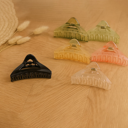 Triangle Shape Mix Color Plastic Hair Claw Clip 12 Pc Durable Grip For Women And Girls