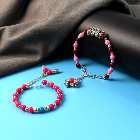 Traditional And Trendy Beaded Bracelet With Adjustable Chain (1 Pc)