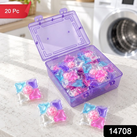 Laundry Detergent Pods With Storage Box For Washing Machine Use (20 Pc Set)