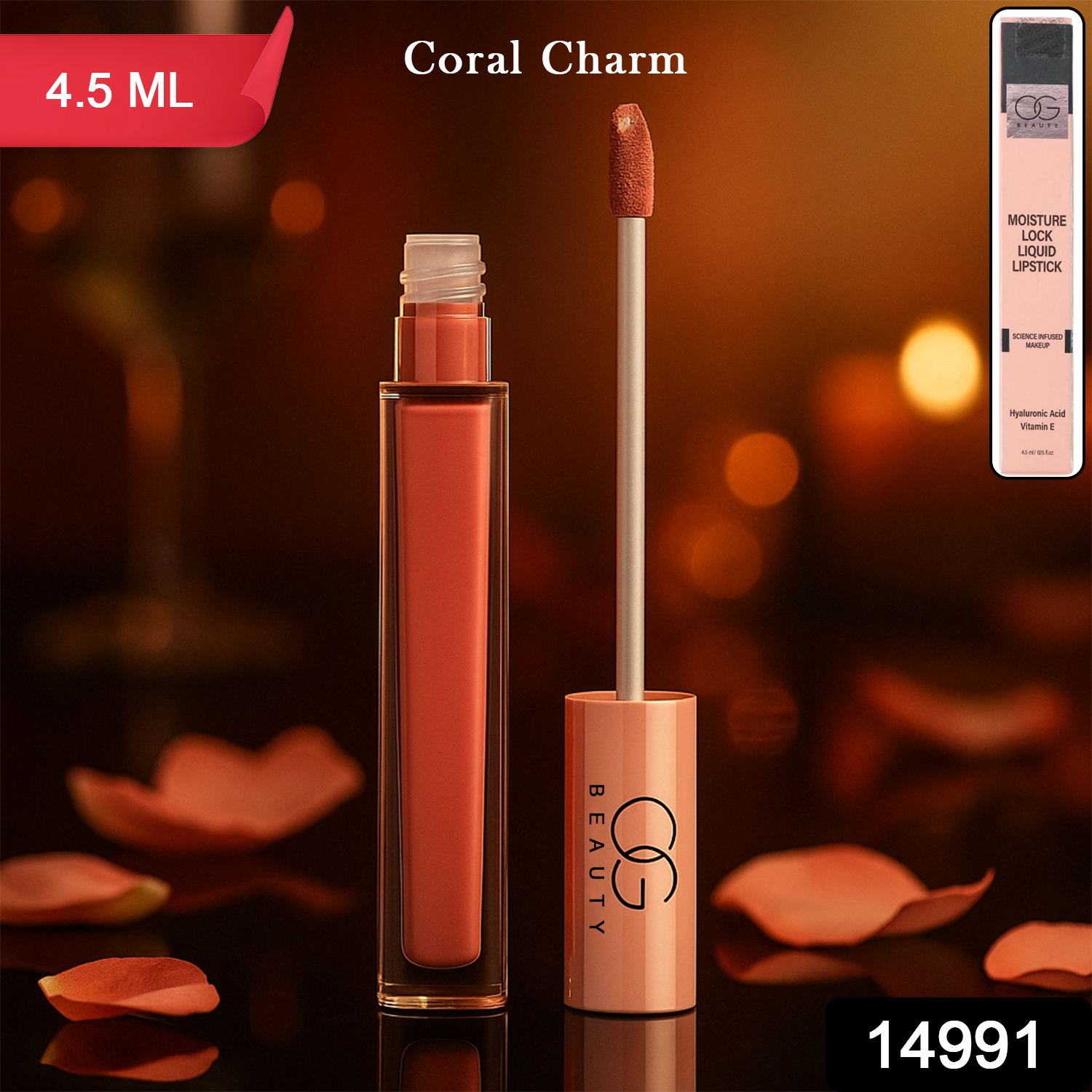 Og Beauty Coral Charm Moisture Lock Liquid Lipstick (4.5 Ml 1 Pc)
