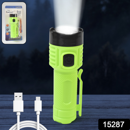 4 Modes Super Bright Led Torch High Lumens Fast Charging Flashlight Torch (1 Pc)