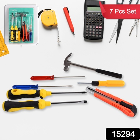 7 Pcs Hand Tool Kit And Magnetic Wristband For Holding Screws Bolts Drill Bits
