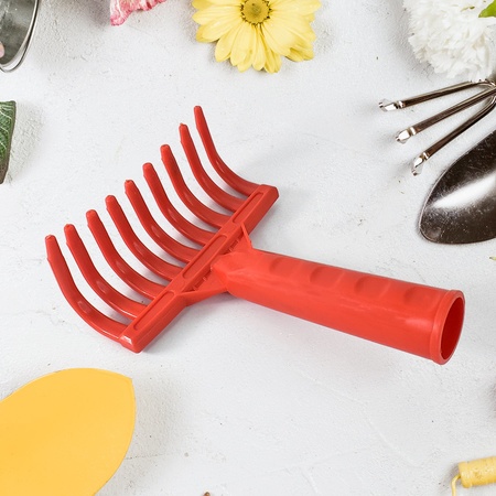 Heavy Duty Plastic Garden Hand Rake 9-tooth Cultivator Tool (1 Pc)