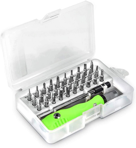 1557 32 In 1 Mini Screwdriver Bits Set With Magnetic Flexible Extension Rod