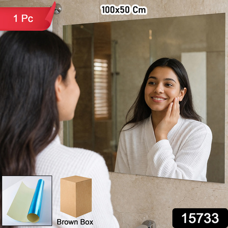 Self Adhesive Wall Mirror Sheet (1 Pc 100x50 Cm)
