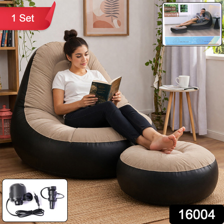 Inflatable Air Sofa Chair Set (1 Set 100x100x73 + 55x55x30 Cm)