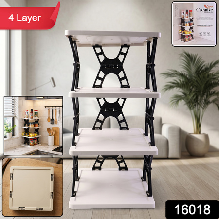 Multipurpose Foldable 4 Layer Storage Rack (1 Pc)