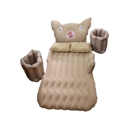 Car Air Mattress Bed Set Cartoon Pig Design Inflatable Travel Bed With Pillows