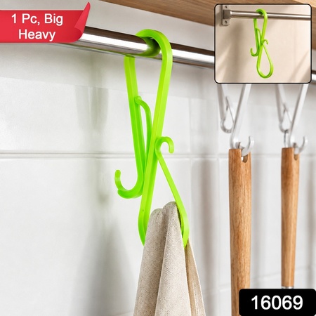Plastic S Shape Multi Hook Hanger For Shoes Towels And Kitchen (1 Pc Big Heavy)