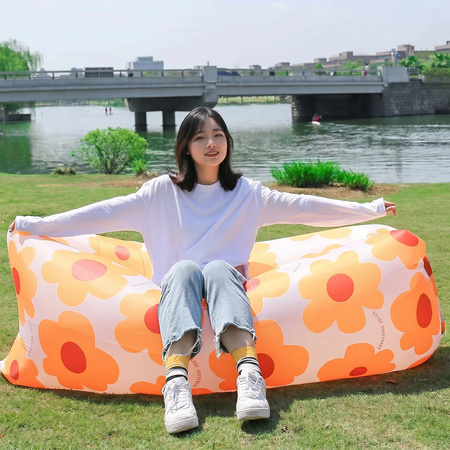 Portable Inflatable Air Lounger Sofa For Outdoor Beach Garden And Travel (1 Pc)
