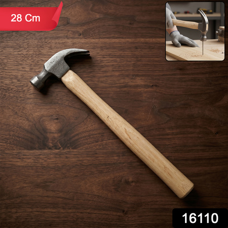 Wooden Handle Claw Hammer Heavy Duty Steel Head Hammer For Nails Carpentry (1 Pc)
