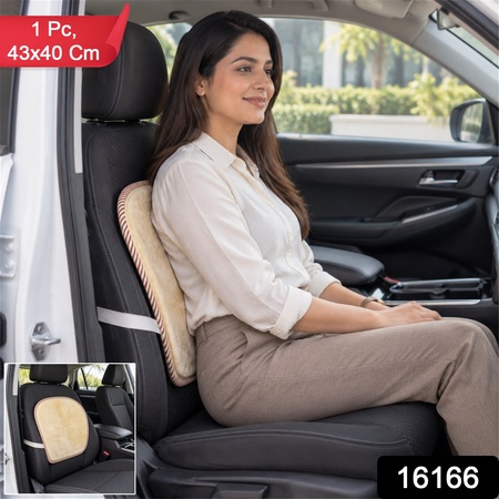 Car Seat Backrest Cover With Mesh Backing And Elastic Strap (1 Pc 43 X 40 Cm)